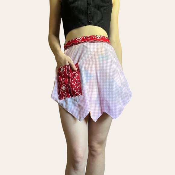 Vintage handmade patchwork skirt/waist apron - Picture 4 of 8